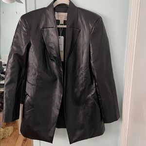 Farfetch materiel faux leather blazer